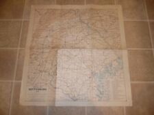 1925 Gettysburg General Map Railroads 24" X 25"
