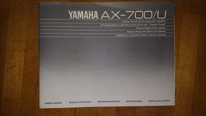 Manual de instrucciones Yamaha AX-700 Operating Instuctions Manual - Imagen 1 de 2