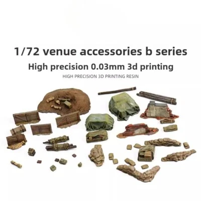 Diorama 1/72 Sandsack-Wände Bunker Militärische Versorgung Szene Modell Display - Bild 1 von 4