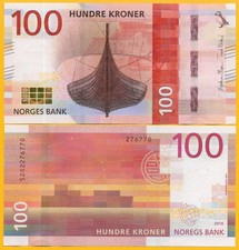 Norway 100 Kroner p-54 2016 UNC Banknote