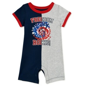 Infant PATRIOTIC ROMPER 0-3M FREEDOM ROCKS! 4th Of July Tie Dye BNWT - Picture 1 of 3