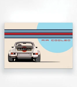 Clásico Porsche 911 Martini Racing horizontal. Póster de papel de arte 24" x 36" - Imagen 1 de 1