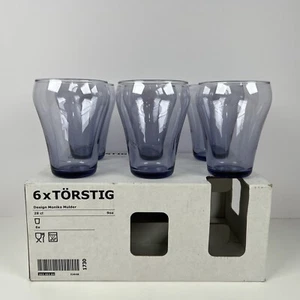 6 Ikea TORSTIG Juice Glasses Purple Lavender 9 oz Set New in Box 203.453.84 - Picture 1 of 8