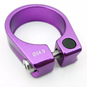 Alloy Seat Post Clamp 34.9mm Seatpost Collar - MTB Red/Blue/Orange/Purple/Gold - Picture 1 of 26