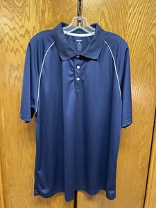 Reebok men’s 2XL cotton polyester Navy Blue golf polo shirt EUC - Picture 1 of 4