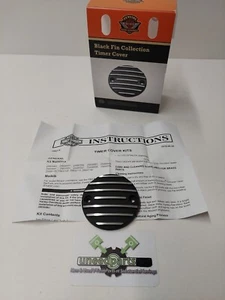 GENUINE HARLEY DAVIDSON Black Fin Timer Cover 25600142 - Foto 1 di 4