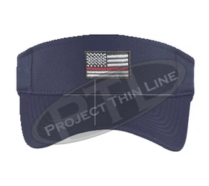Embroidered Thin RED Line American Flag Firefighter Fireman IAFF FIRE Sun Visor - Picture 1 of 4