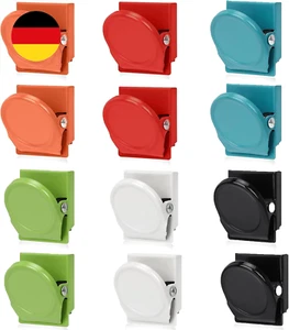 Magnetclips 12 Stück Kühlschrank Magnetische Metallklammern 6 Farbe Magnetische - Bild 1 von 7
