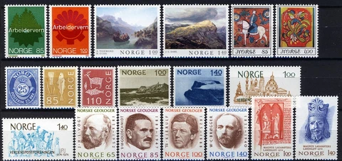Norway 1974, NK 724-742 Full year MNH, Mi 676-694 Cover