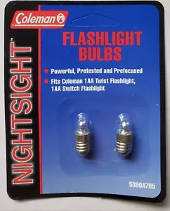Coleman Nightsight Bulbs Pack of 2 for 1AA Twist or Switch Flashlight 5390A705 - Picture 1 of 4