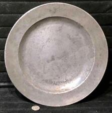 New listing
		18th Century Antique English Pewter Flat Rim Plate, Marked LONDON