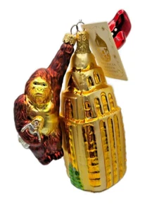 Patricia Breen Manhattan Mono Avión Rojo Dorado King Kong Árbol de Navidad Adorno - Imagen 1 de 14