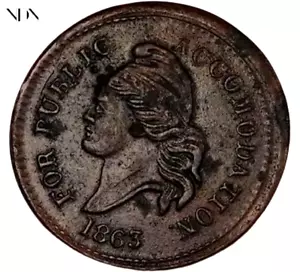 Token de la Guerra Civil 1863 - cobre de los Estados Unidos - casi sin circular (AU) - #CT210 - Imagen 1 de 3