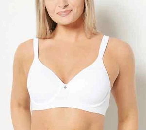 Breezies Lace Effects Full Coverage Seamless Underwire Bra White 38C A463930 - Picture 1 of 3