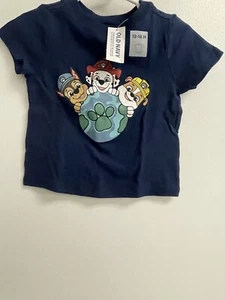 Old Navy Nickelodeon Unisex 12-18M Paw Patrol Blue Crew Short Sleeve T shirt - Picture 1 of 13