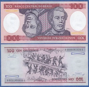 Brazil 100 Cruzeiro P 198b UNC Signature 21 P 198 b - Picture 1 of 1
