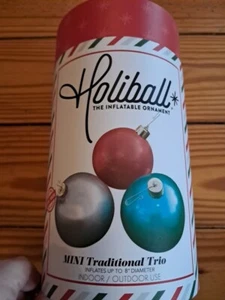 Inflatable Ornaments 8 Inches Trio Red Green Silver  | Holiball - Picture 1 of 1