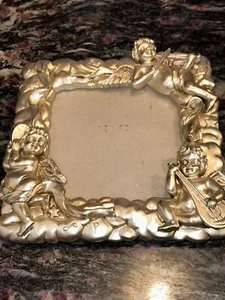RAR!! Vintage massiver Silber Cherubs Musik Bilderrahmen, Engel Bahnhof Design - Bild 1 von 11