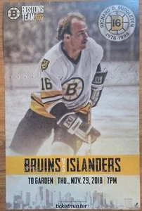 BOSTON BRUINS RICK MIDDLETON NUMBER RETIREMENT NIGHT POSTER - Picture 1 of 2