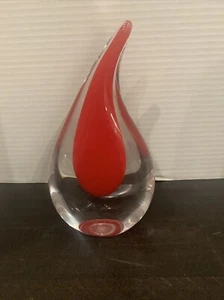 Multi Coloured Murano Style Sommerso Art glass Teardrop 7.5” - Picture 1 of 6