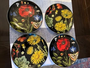 NUEVO SIN CAJA FLORA Botanica Platos de Ensalada Cerámica Granero Diseño Botánico Porcelana Juego 4 - Imagen 1 de 6