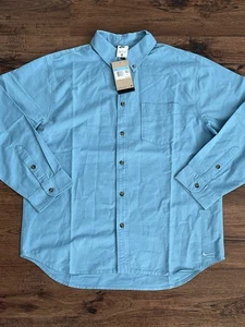 Nike Life Oxford Button Down Long Sleeve Shirt ‘Blue’ (size mens M) - Picture 1 of 8
