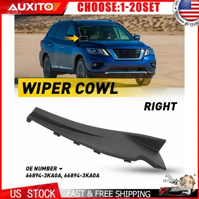 Borde de extensión de capucha limpiaparabrisas negro ajuste derecho Nissan Pathfinder 13-20 1-5X Foto 1 de 4