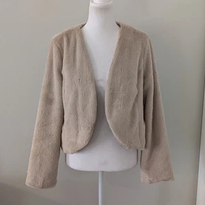 Chaqueta Bolero Allegra K Mujer Piel Sintética Encogerse de hombros MEDIANA HOCO Evento Bolsillos Suaves Tostado - Imagen 1 de 8