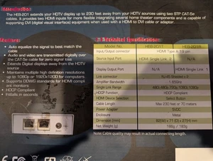 Extensor HDMI Premium de 2 puertos (2x1) sobre cables Cat5E de hasta 230 pies HEB-201 - Imagen 1 de 3