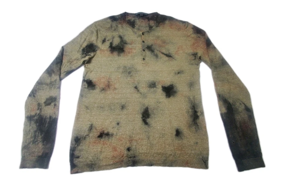 Suéter de Lujo John Varvatos Henley Para Hombres Talla Grande Manga Larga Causal Adulto Top Foto 1 de 4