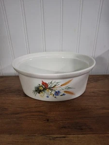 Vintage Apilco Cordon Bleu Oval Porcelain Casserole Floral #5 No Lid France - Picture 1 of 7