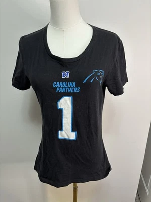 Camisa feminina Carolina Panthers média cam Newton #1 manga curta futebol americano NFL - Imagem 1 de 3