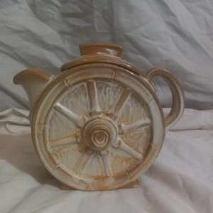 Vintage Frankoma Desert Gold Wagon Wheel Pitcher Teapot With Lid #94T. Ada Clay - Picture 1 of 16