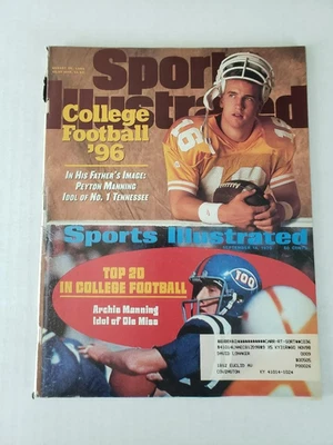ARCHIE & PEYTON MANNING Sports Illustrated Magazine AUG 1996 Ole Miss Vols VG- - Image 1 of 4