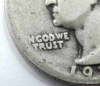 DOUBLE DIE OBVERSE 1937 P Silver Washington Quarter Key Date DDO - Image 1 of 3