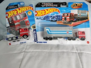Hot Wheels Track Fleet Transformers Optimus Prime & Mainline Optimus Prime - Picture 1 of 1