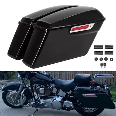 Black Hard Saddlebags Saddle Bag For Harley Davidson Touring Road Glide 94-13 - Image 1 of 4