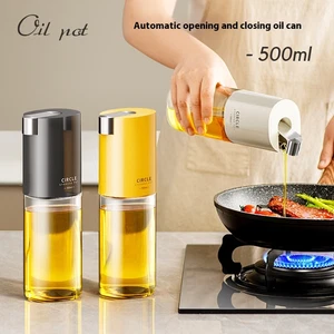 550 ml Glas Öl Spender Flasche - Auto-Flip Deckel, Hochborosilikat Auslaufsicher  - Bild 1 von 5