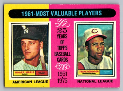 Roger Maris Yankees y Frank Robinson Red 1975 Topps #199 Foto 1 de 3