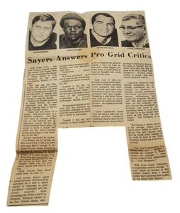 Gale Sayers Newspaper Clipping Tom Dempsey Brian Piccolo Vince Lombardi Football - Picture 1 of 5