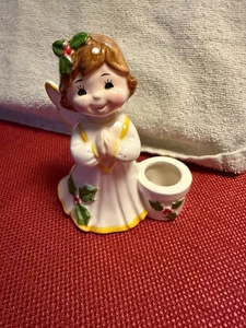 Original von Erika Keramik Weihnachtsengel Kerzenhalter Figur - Vintage - Bild 1 von 7