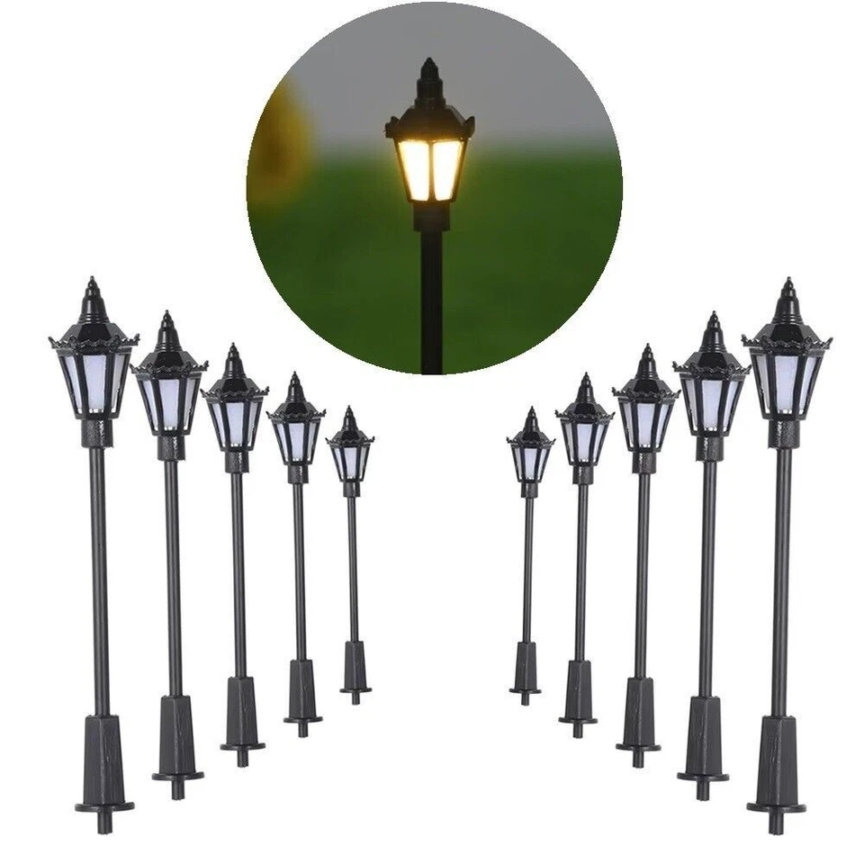 LED Straßenlampen H0 Laterne Leuchten 6,5cm 12-19V Modelleisenbahn 10 Stück S731 - Bild 1 von 4