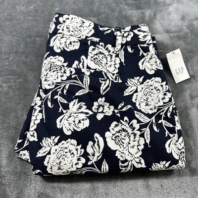 Pantalones chinos Gap para mujer 10 azules florales firma ajustados al tobillo caqui nuevos con etiquetas Foto 1 de 4