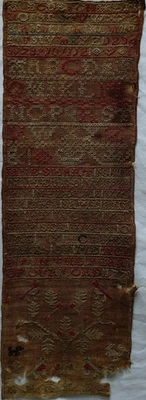 MID 18TH CENTURY ALPHABET & MOTIF SAMPLER BY JANE SMART AGED 9 - 1770 - Image 1 of 4