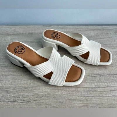 White Mountain Women's Milled Round Toe Dress Sandals White Size 6.5 - Image 1 of 4