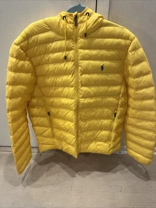 polo ralph lauren jacket Puffer Yellow Size Large New With Tags Recycled Nylon - Picture 1 of 9