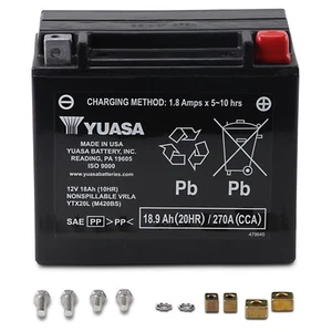 Yuasa Maintenance Free Battery-YTX20L for 2004-2006 Honda AquaTrax R-12 Jet Ski - Picture 1 of 2