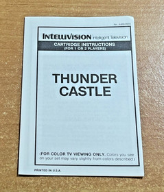 Intellivision BRAND NEW Manual : Thunder Castle