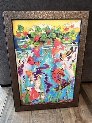 Linnea Pergola Koi Fish Pond LE Giclee on Canvas Signed Numbered 3/295 Framed - Image 1 of 4