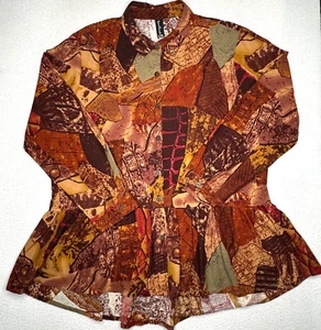 Sacred Threads Patchwork Jacket Womens Sz L/XL Boho Hippie Artsy Festival Gypsy - Picture 1 of 7
